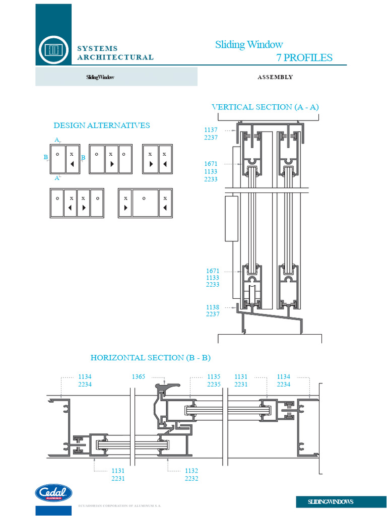 02. Cedal - Sliding Window 7 Profiles cote windows | PDF | Window