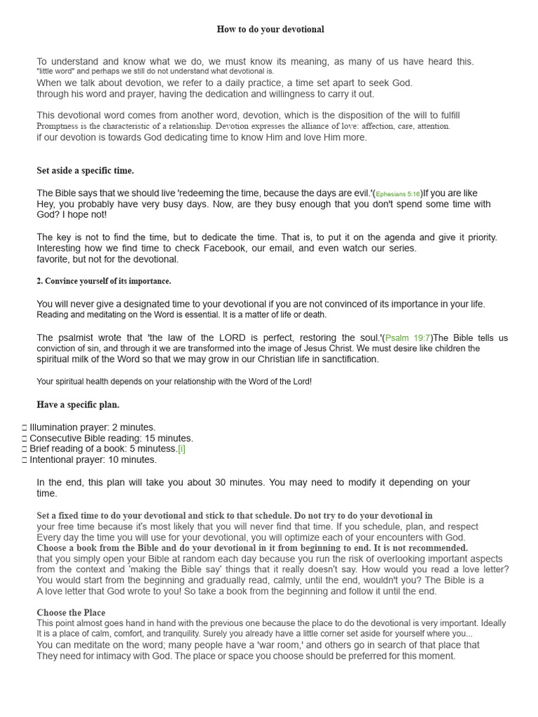 Guide to Daily Devotional Practices | PDF | Prayer | Bible