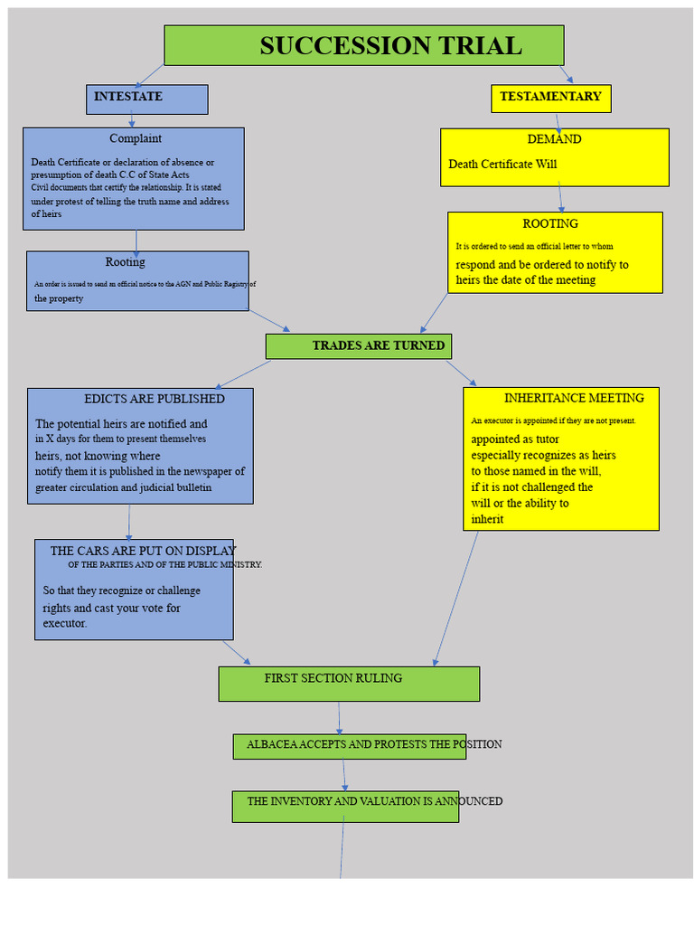 Procedural Diagram of the Succession Trial | PDF | Inheritance | Legal ...