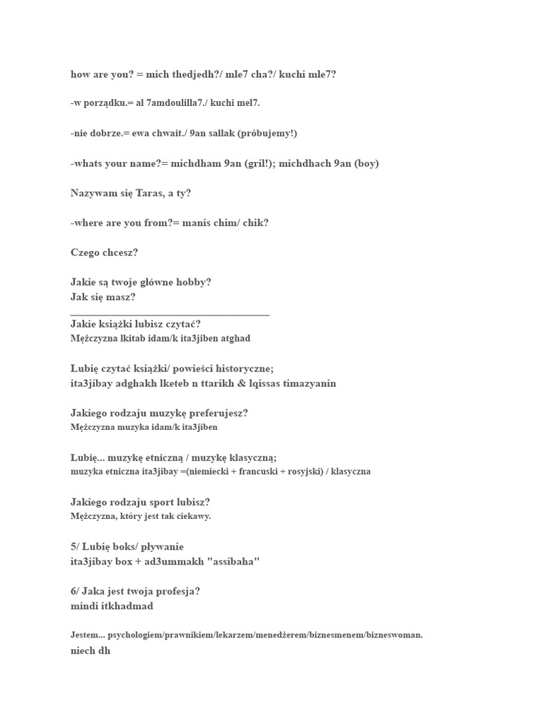 Tarifit Frazy | PDF