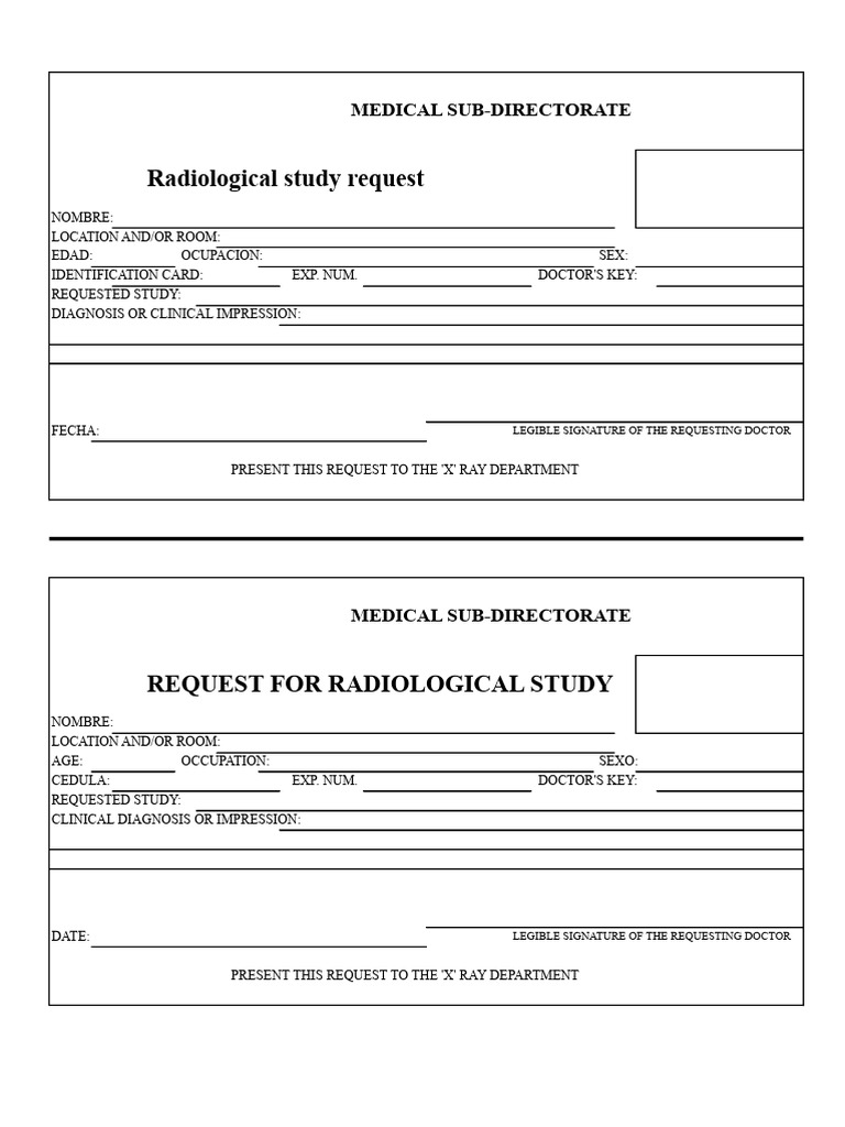 Radiological Request Form | PDF
