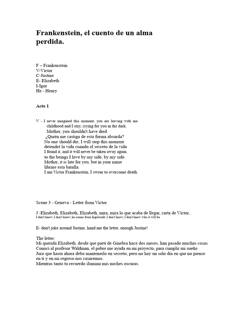 Frankenstein Script | PDF
