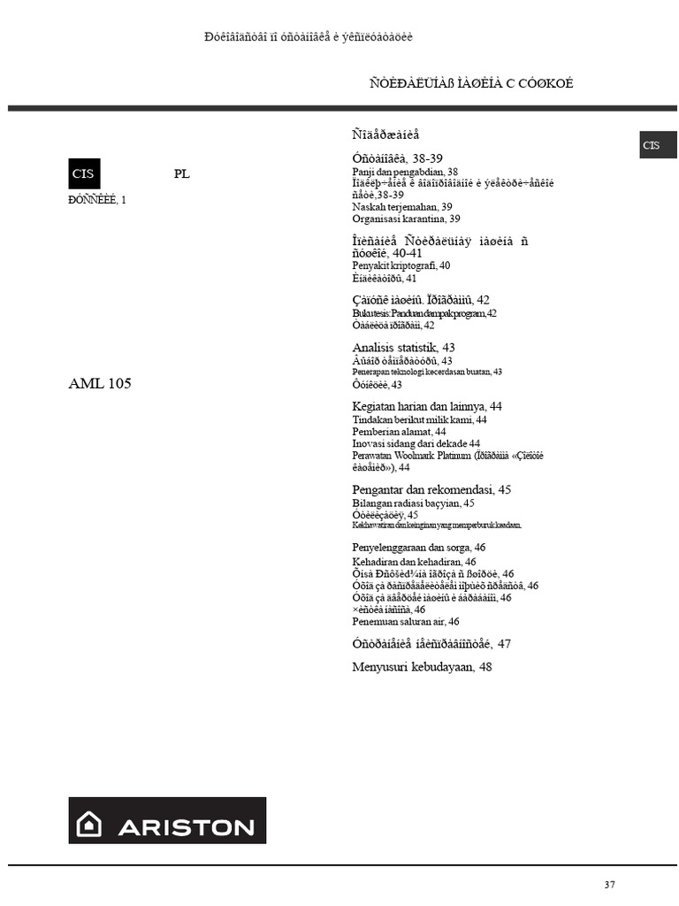 Ariston AML 105 | PDF