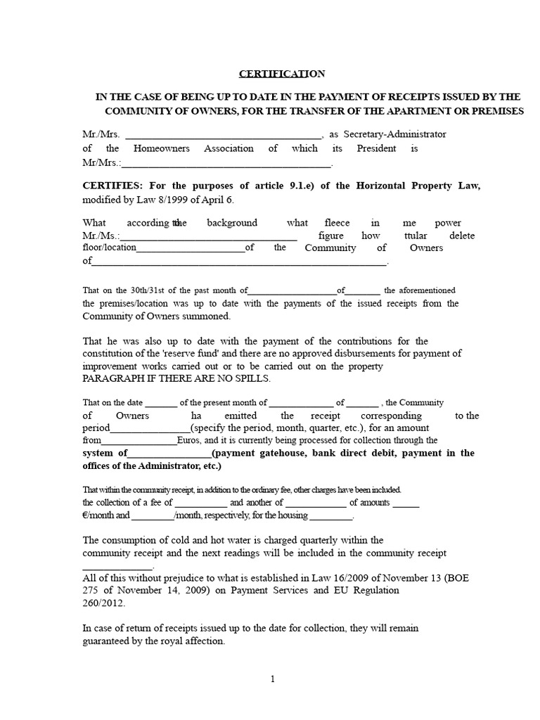 Community Payment Certification Document | PDF | Payments | Money