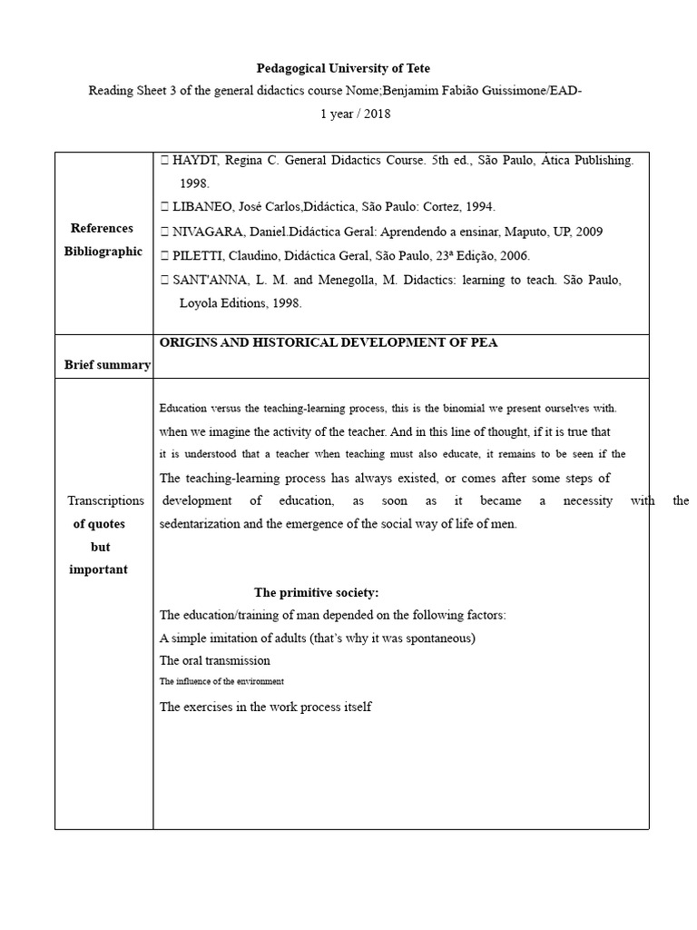 Didactic Reading Sheet 3 | PDF | Intelligence | Teaching