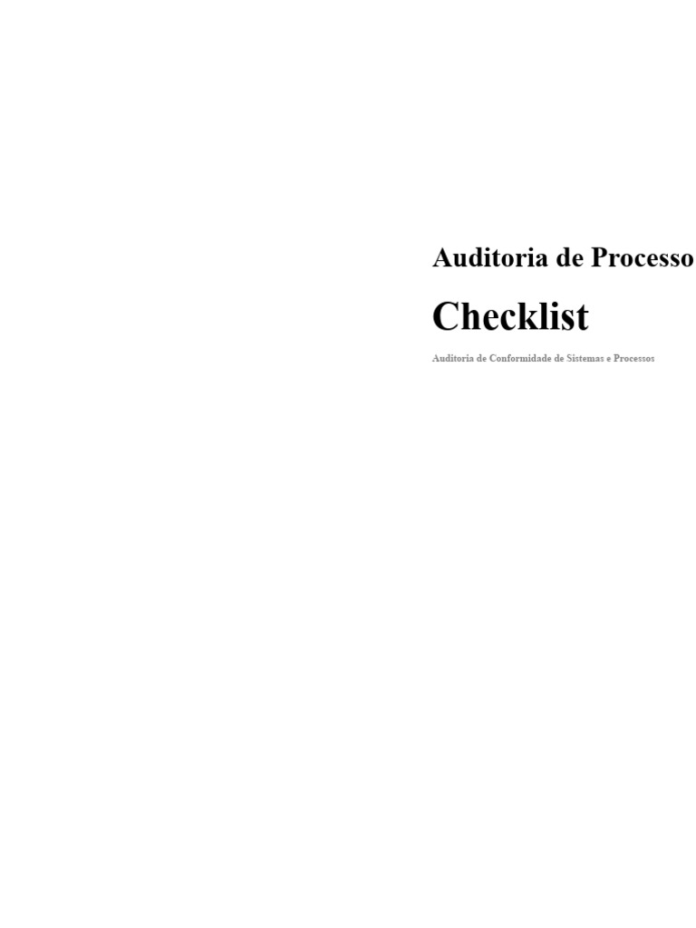 Checklist de Auditoria ISO 9001:2015 | PDF | Qualidade (negócios ...