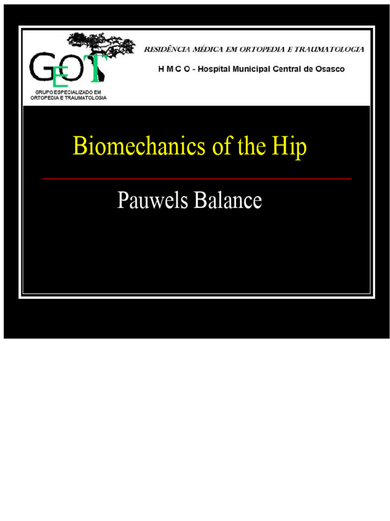 Pauwels Balance in Hip Biomechanics | PDF