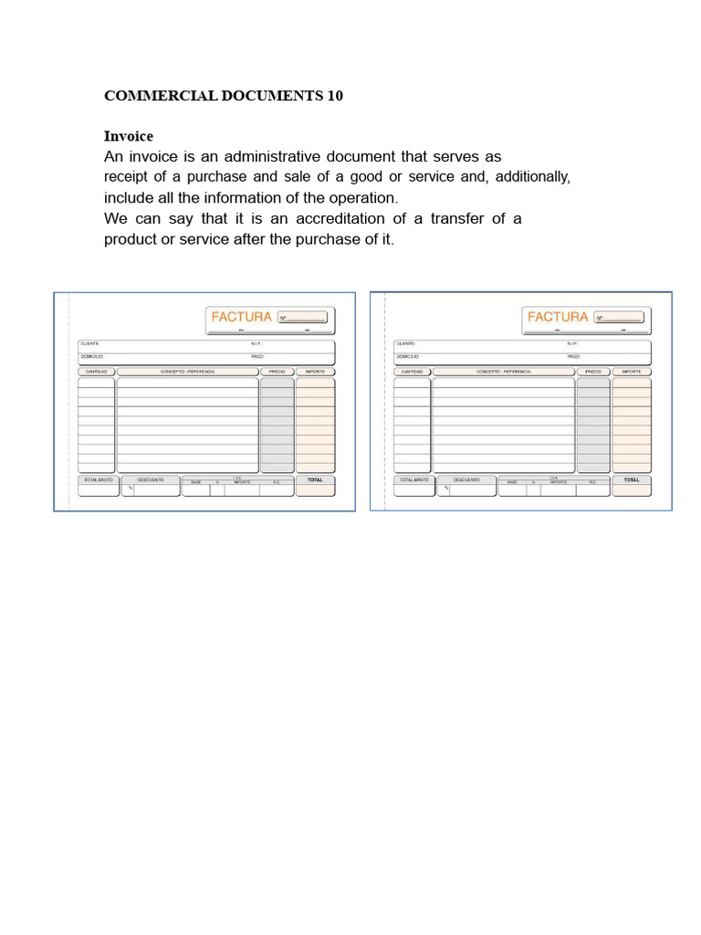 Types of Commercial Invoices Explained | PDF | Promissory Note | Cheque