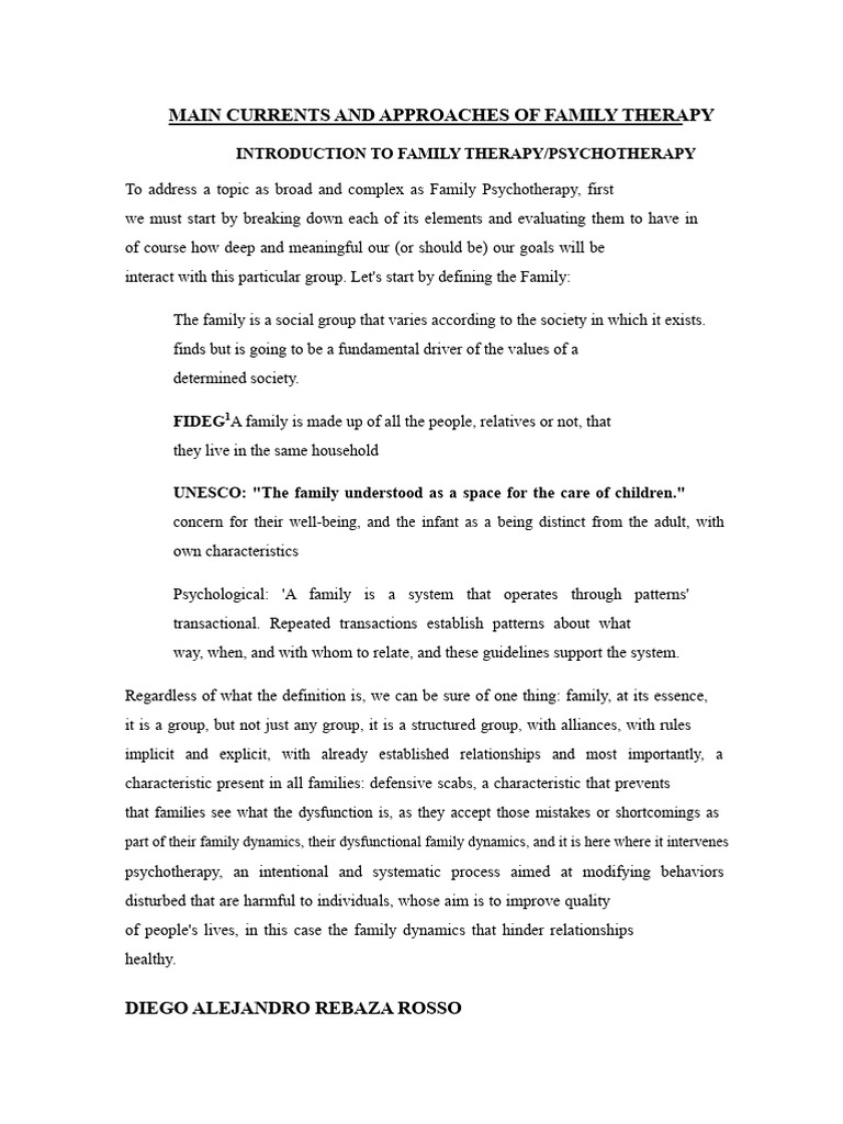 Family Therapy Approaches Explained | PDF | Psychotherapy | Family Therapy