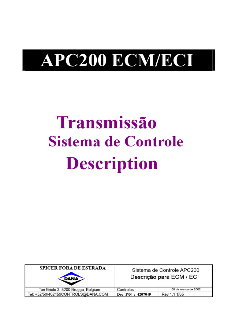 Controle APC200: Especificações e Funcionalidades | PDF | Conector ...