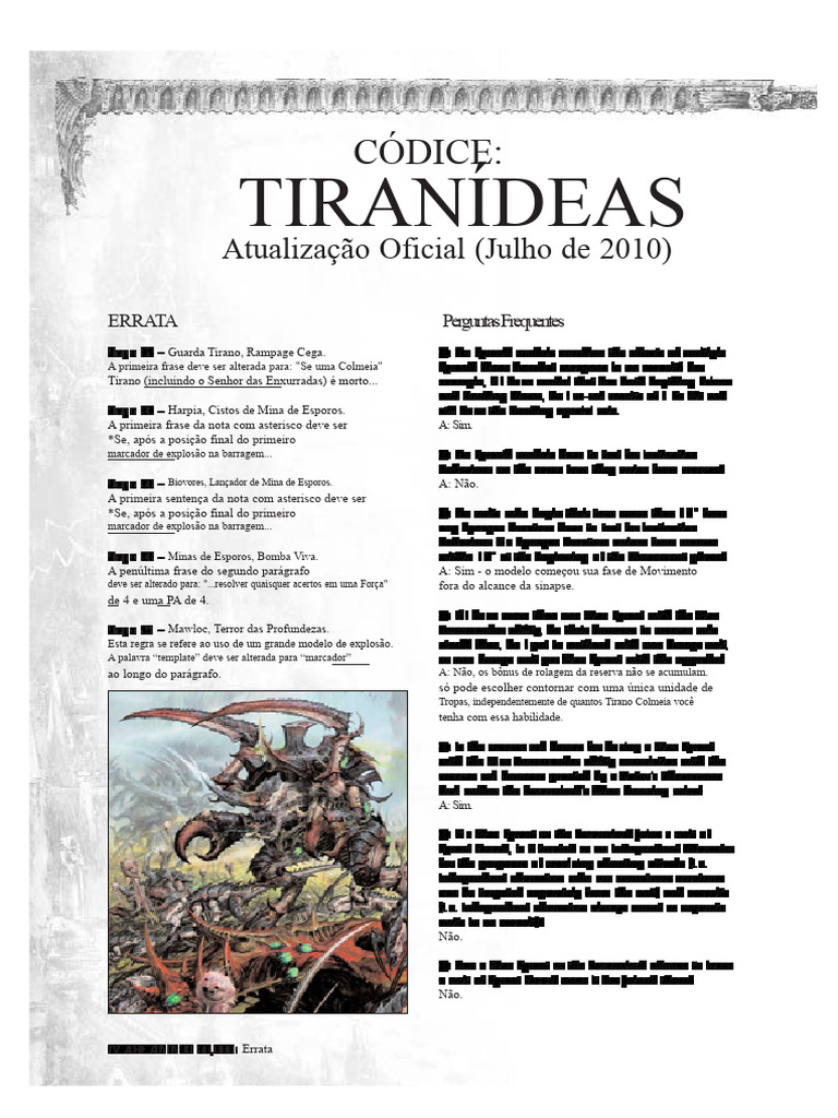 FAQ Dos Tyranids | PDF