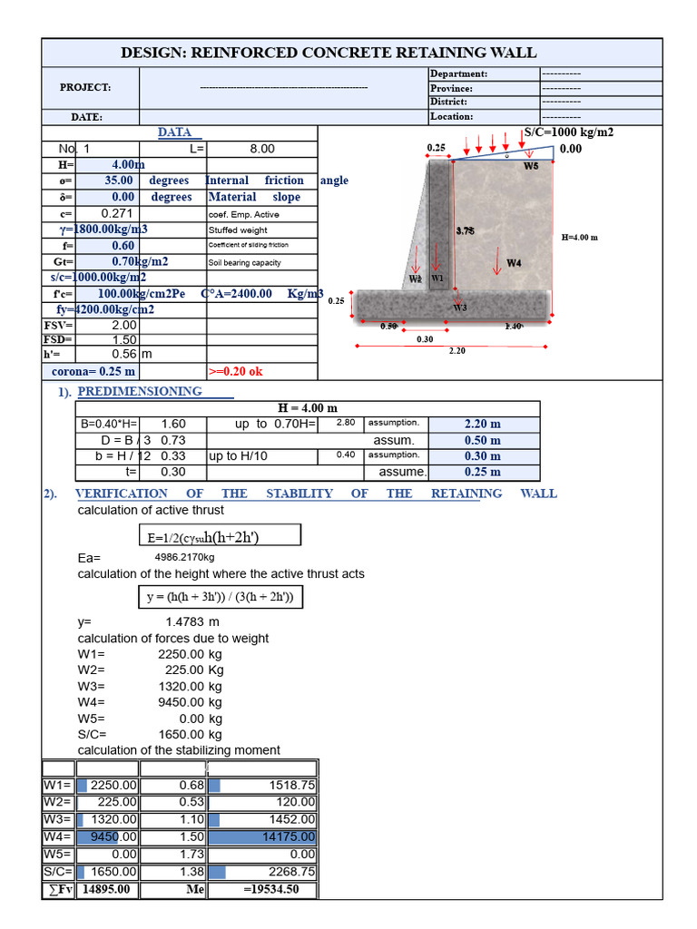 Retaining Wall of CA | PDF | Building Engineering | Structural Engineering