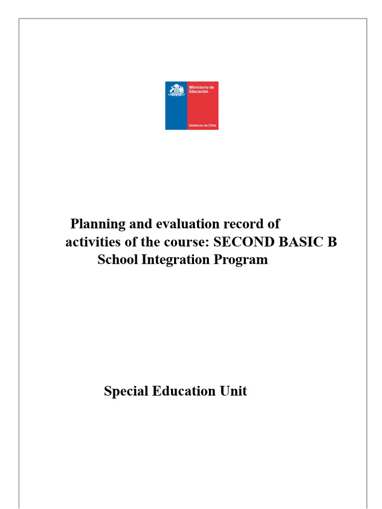 Record PIE 2nd BASIC B | PDF | Special Education | Learning
