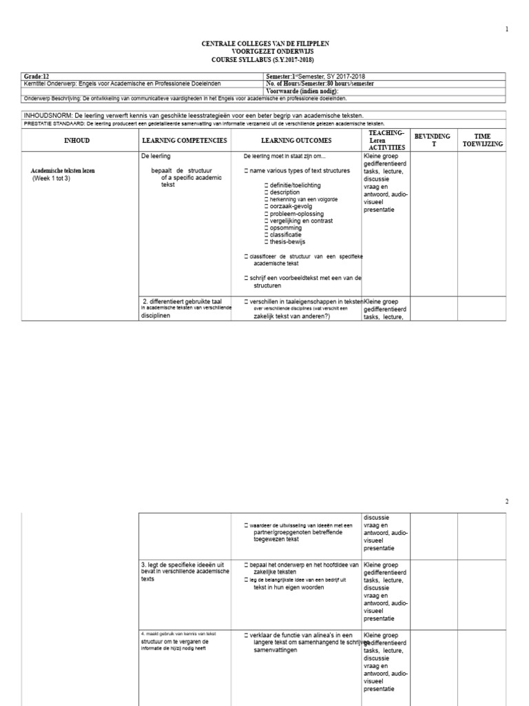 EAPP Curriculum | PDF