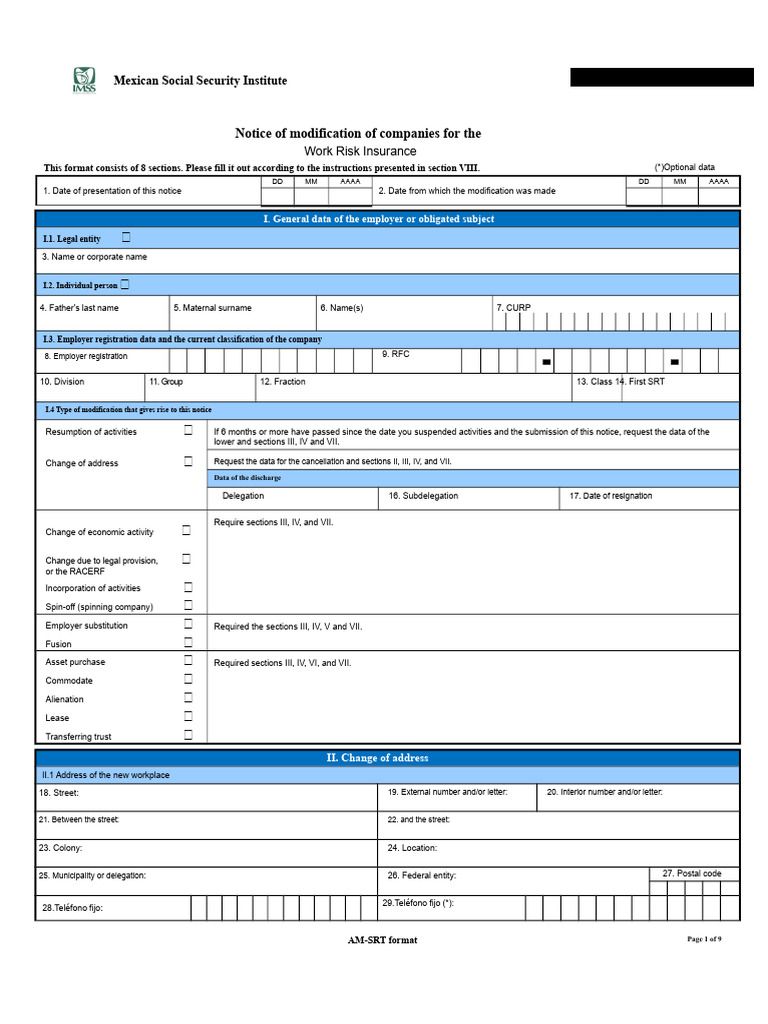 AMSRT Notice of Modification of Companies For Occupational Risk ...