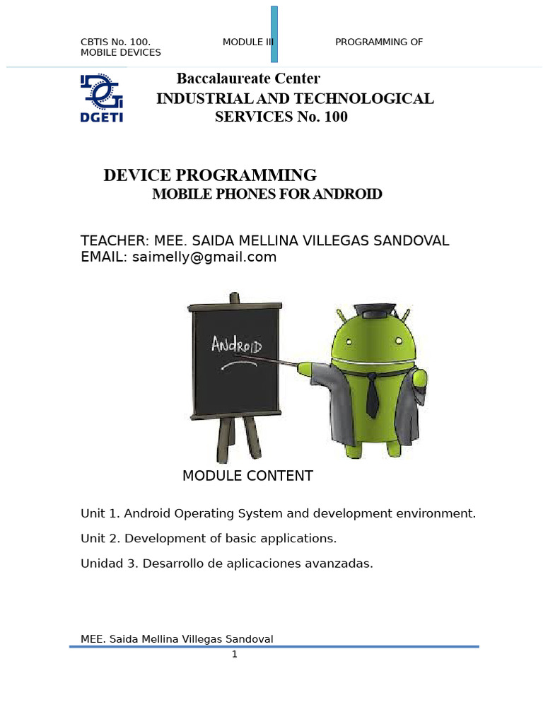 Mobile Device Programming Course | PDF | Android (Operating System ...