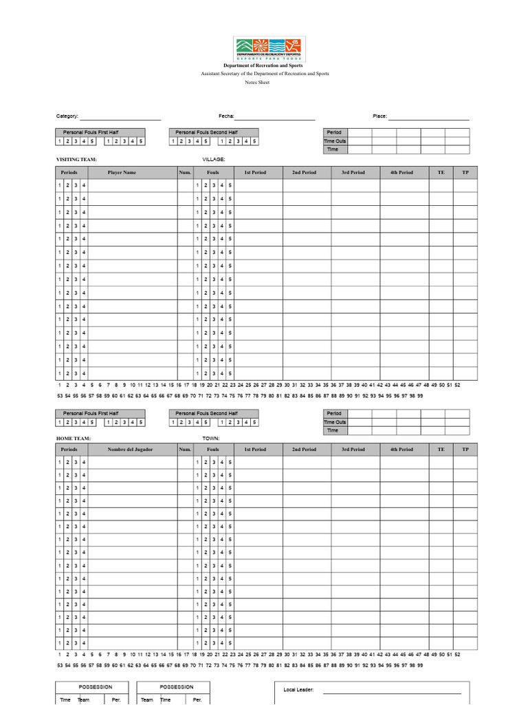 Basketball Note Sheet Logo DRD | PDF | Team Sports | Sports