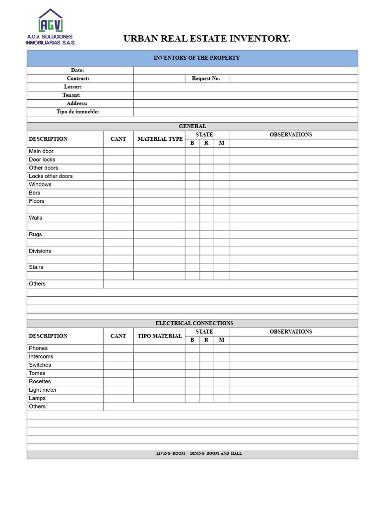 Urban Real Estate Inventory Checklist | PDF | Bathroom | Lease