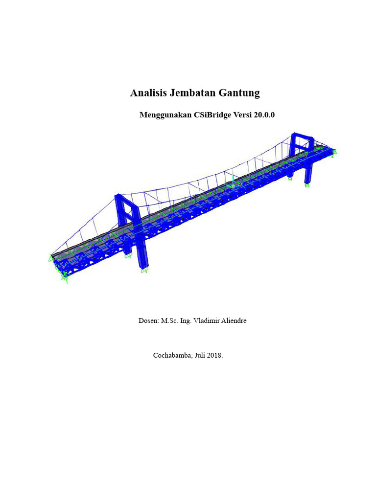 Analisis Jembatan Gantung CSiBridge 20.0.0 | PDF