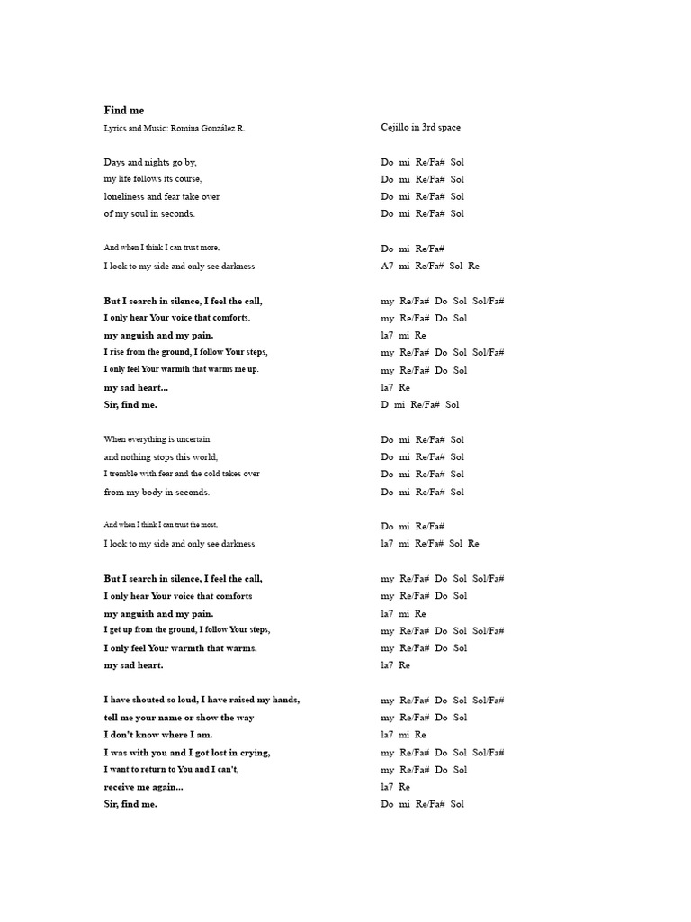 Find Me With Chords | PDF