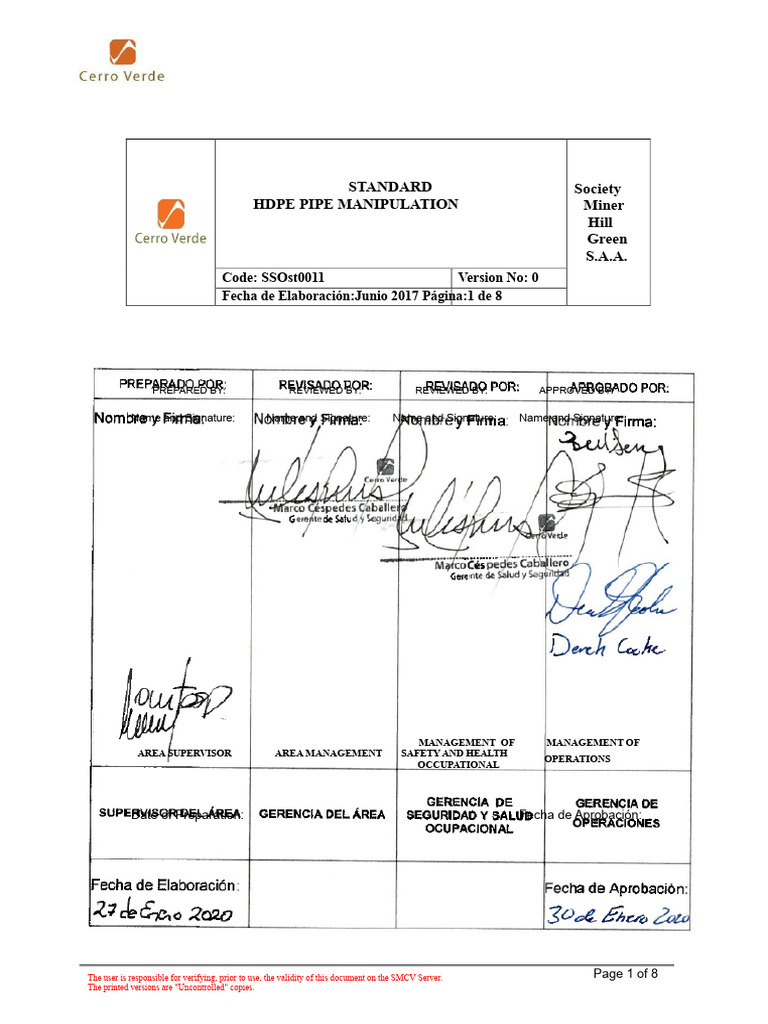 HDPE Pipe Manipulation Safety Guidelines | PDF | Pipe (Fluid Conveyance ...