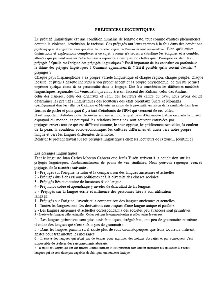 Comprendre les préjugés linguistiques | PDF | Linguistique | Accent