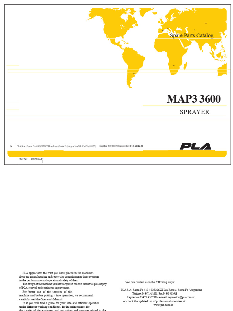 MAP3 3600 Sprayer Spare Parts Catalog | PDF | Pump | Truck
