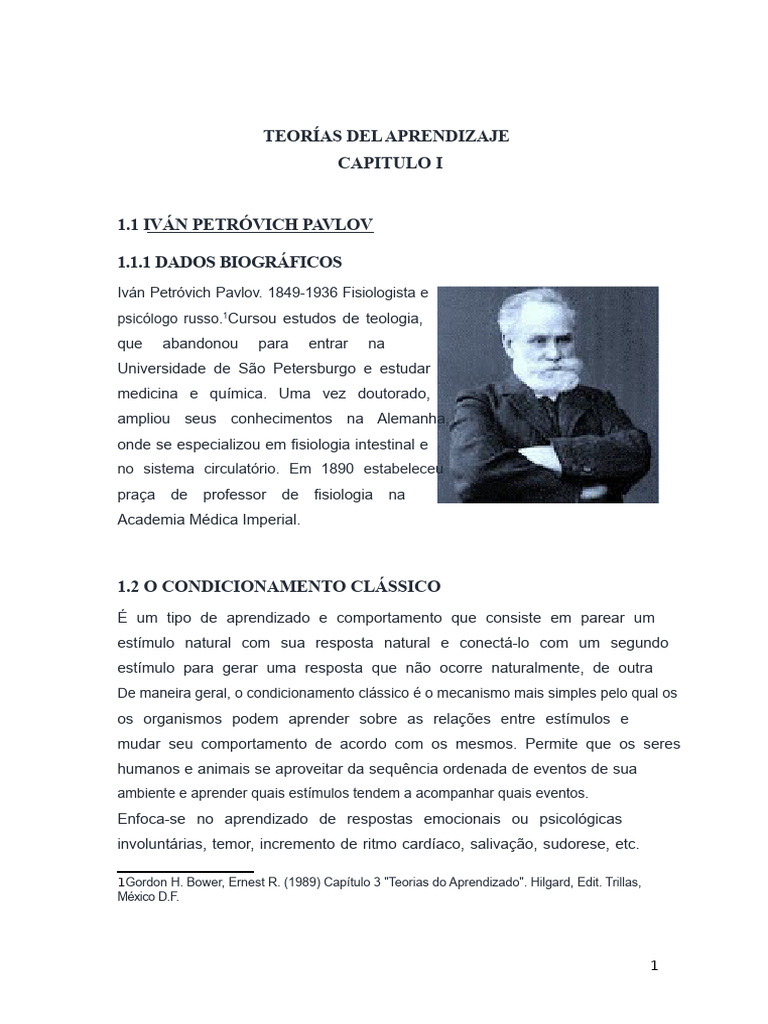 Teorias do Aprendizado: Pavlov e Thorndike | PDF | Aprendizado ...
