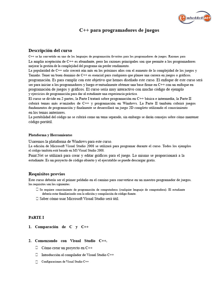 Curso de C++ para Programación de Juegos | PDF | Puntero (Programación ...