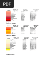 Codes de Couleur RVB et Hexadécimaux | PDF | Modèle de couleur en RVB ...