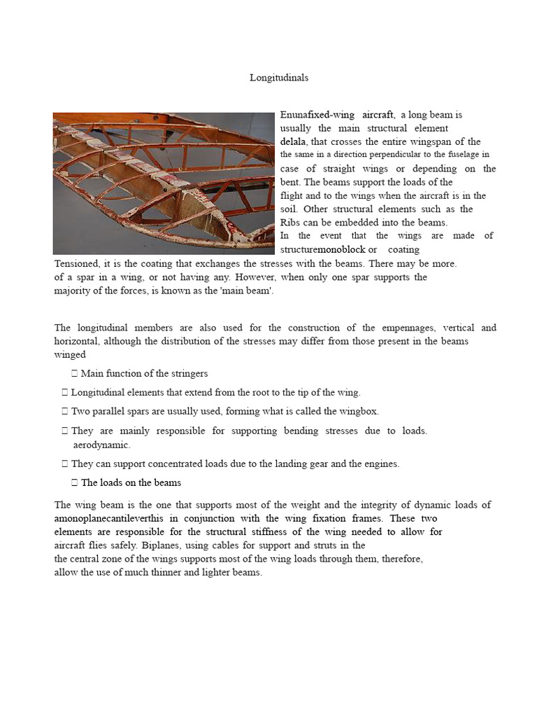 Longitudinal Beams | PDF | Beam (Structure) | Spar (Aeronautics)