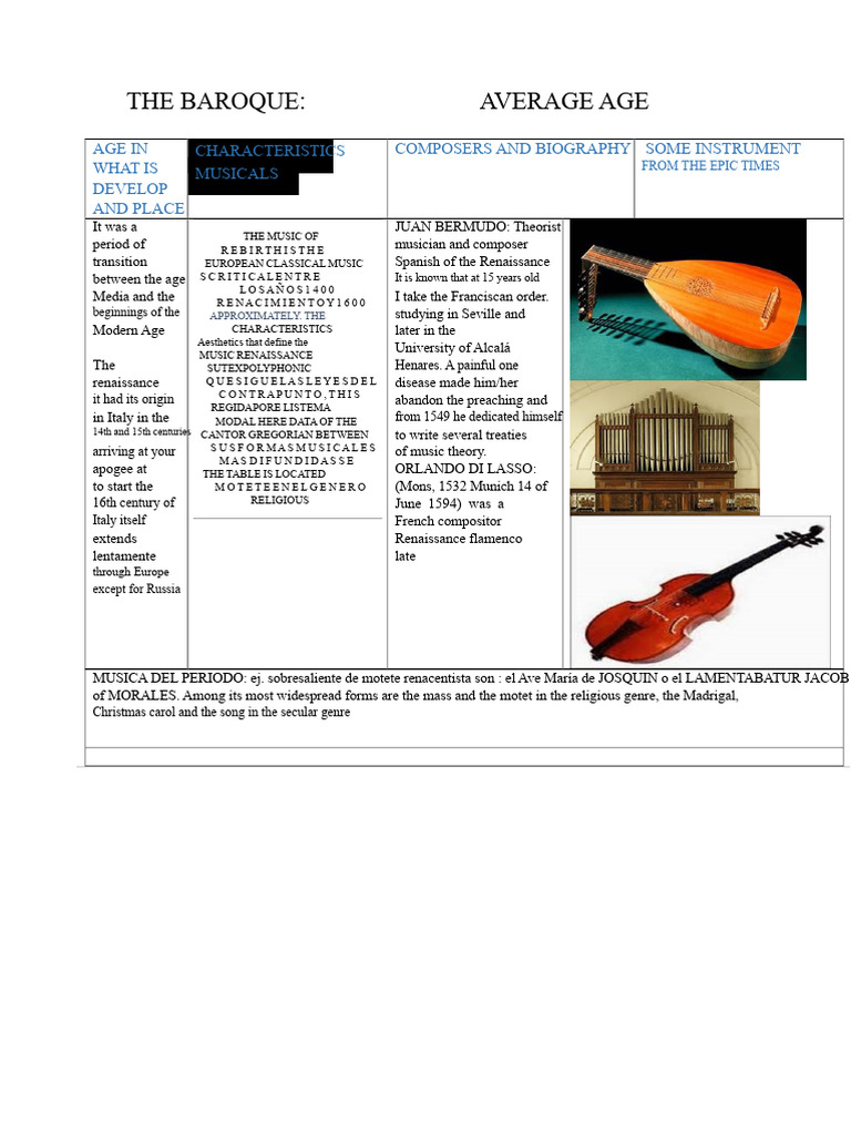 Baroque and Renaissance Music Overview | PDF | Baroque Music | Baroque