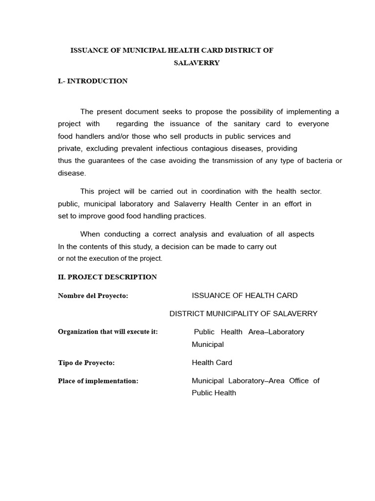 Salaverry District Health Card Project | PDF | Tuberculosis | Public Health