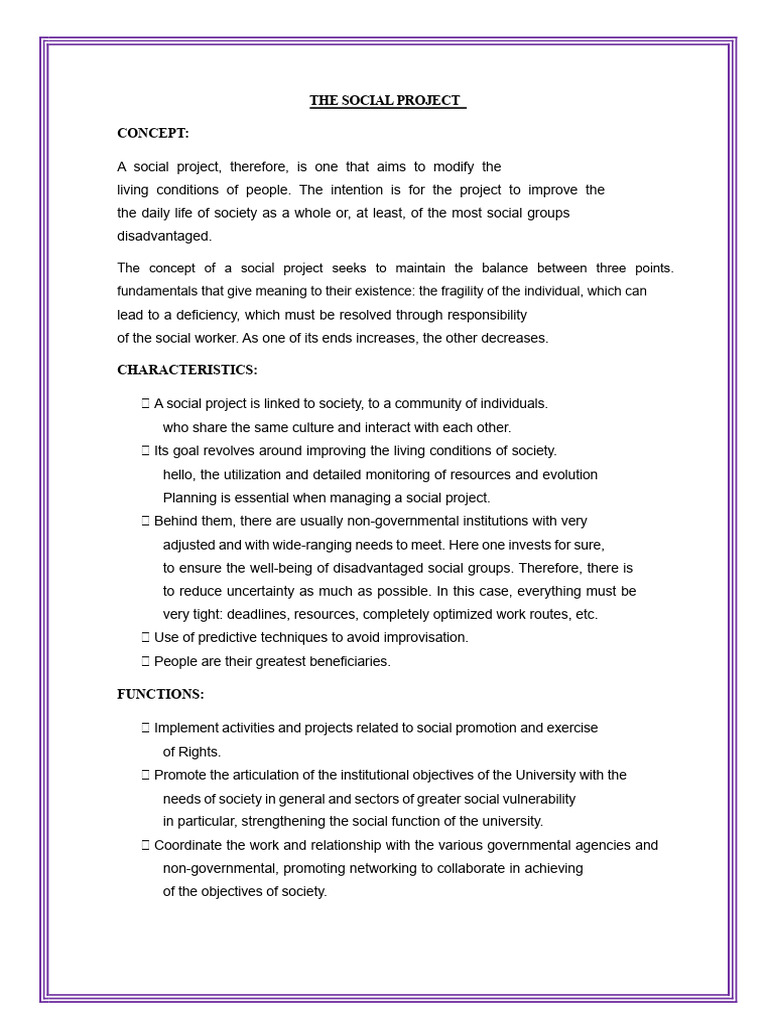 The Social Project | PDF | Goal | Project Management