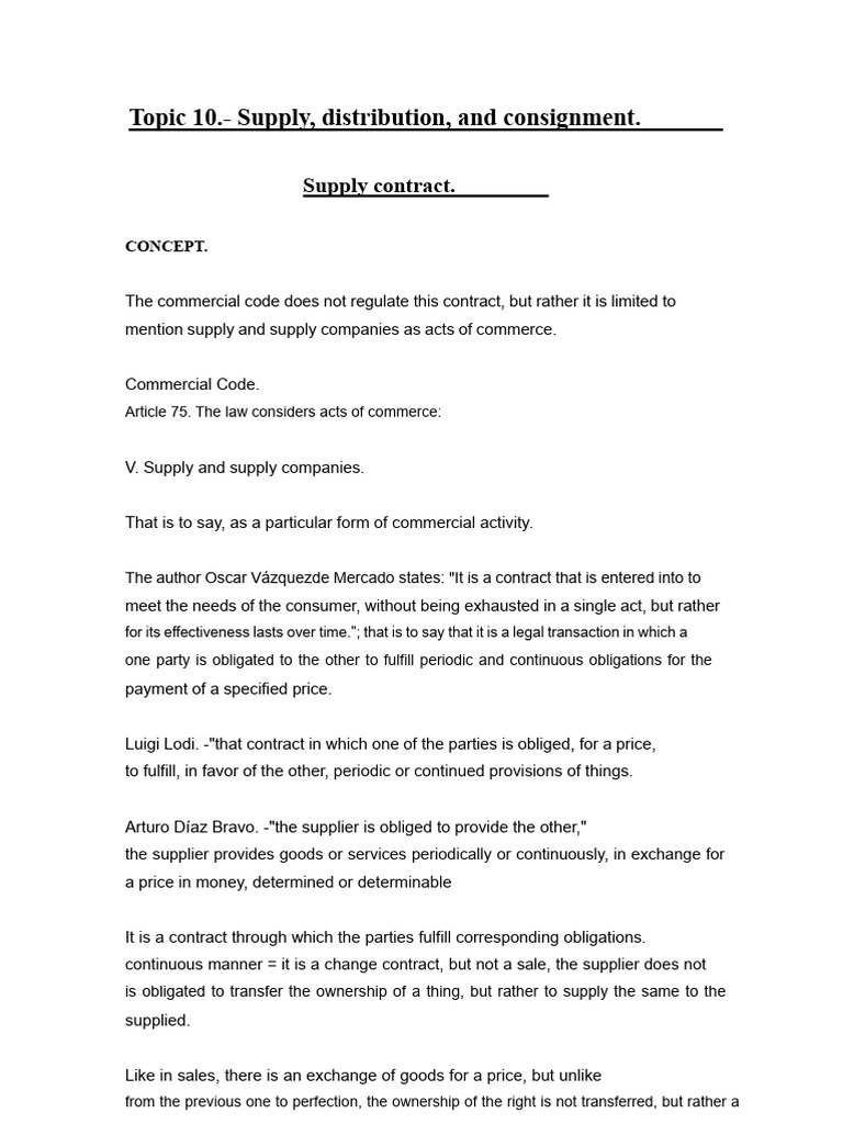 Supply and Distribution Contracts Explained | PDF | Breach Of Contract ...