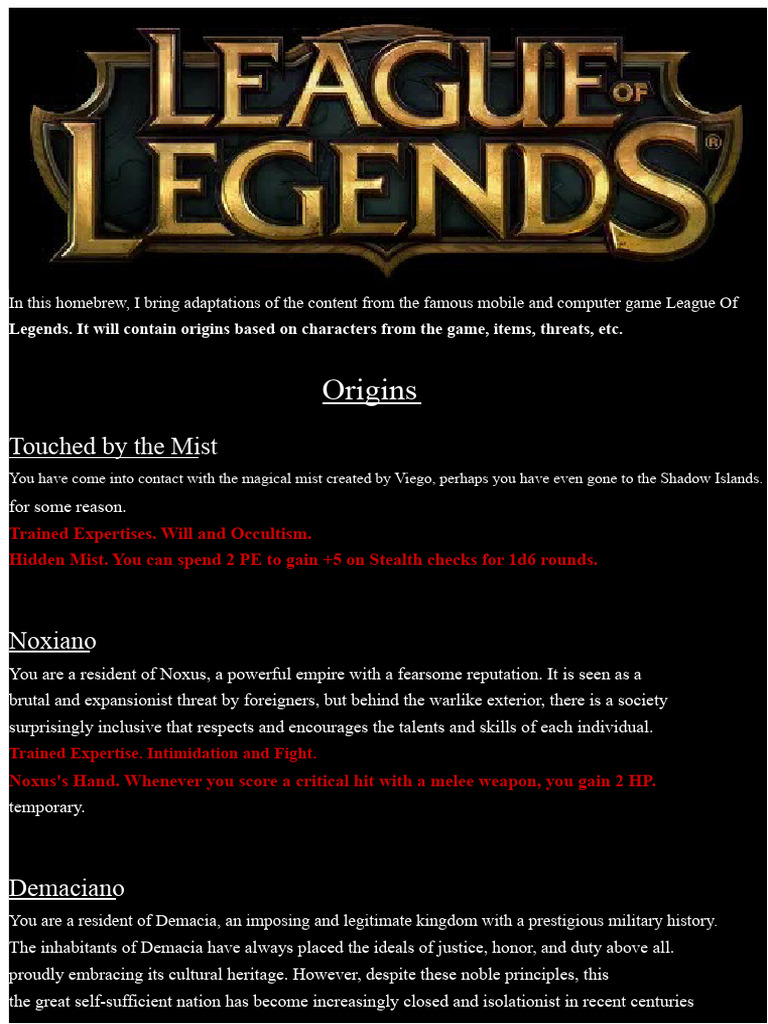 League of Legends HB | PDF