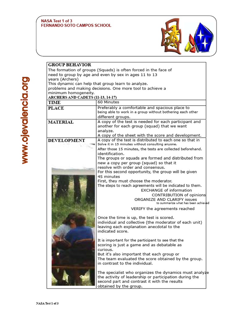 NASA Group Behavior Test for Ages 11-17 | PDF | Nasa | Spacecraft