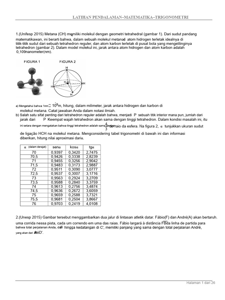 Latihan Trigonometri dan Geometri Matematis | PDF