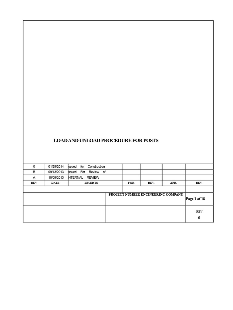 Loading and Unloading Posts Procedure | PDF | Crane (Machine ...