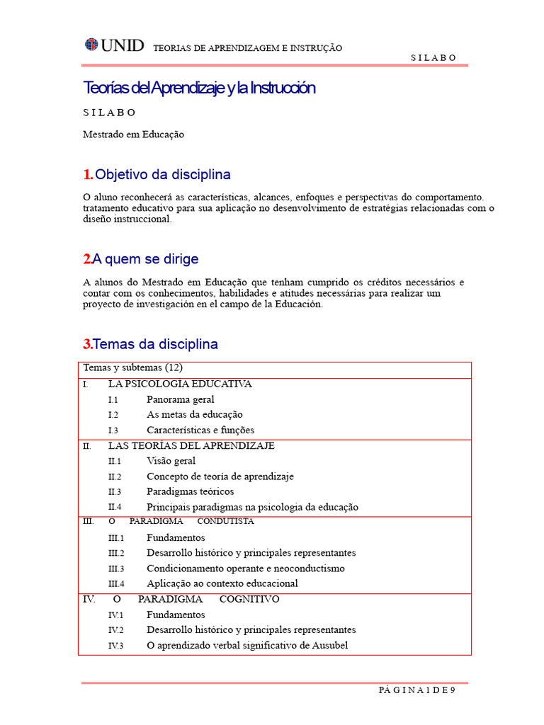 Teorias de Aprendizagem e Instrução | PDF | Aprendizado | Psicologia