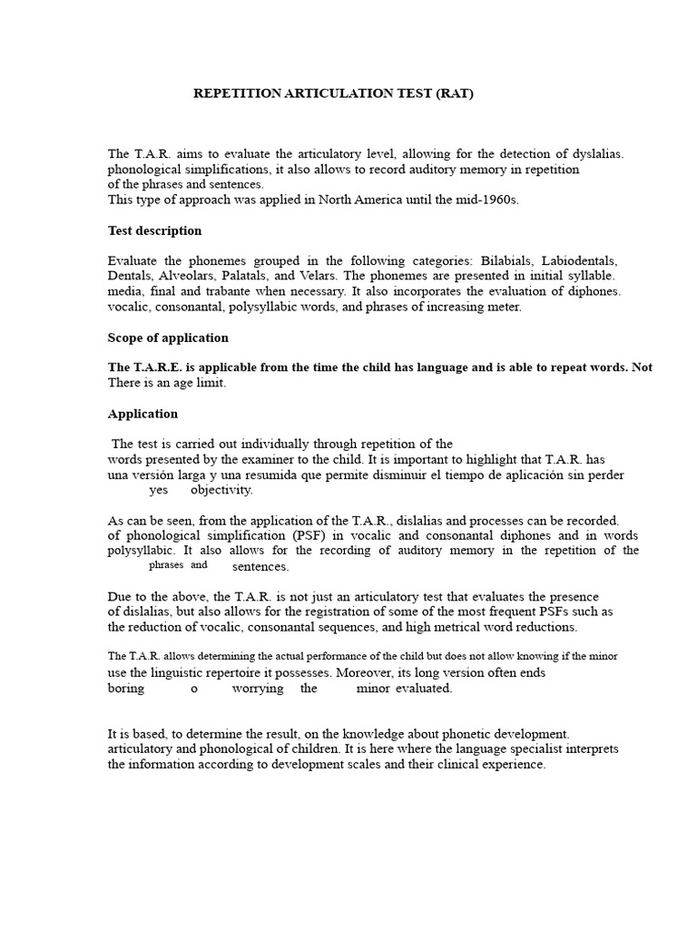 Test Tar | PDF | Consonant | Phoneme
