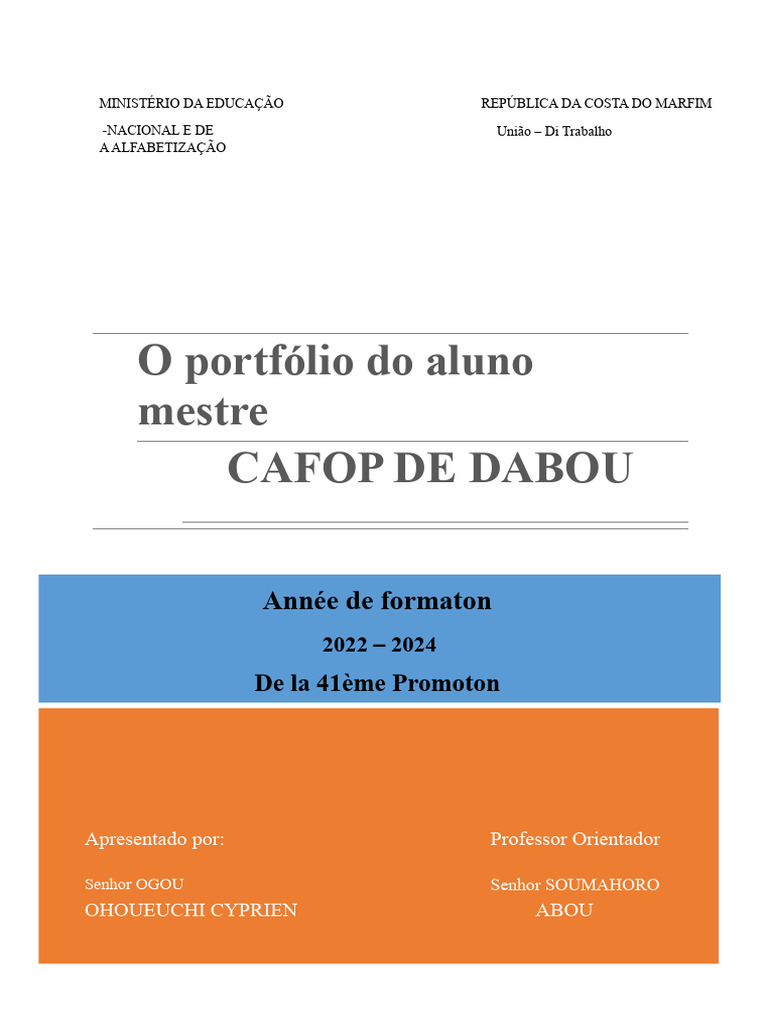 Portfólio de Formação de Professores CAFOP | PDF | Pedagogia | Escolas