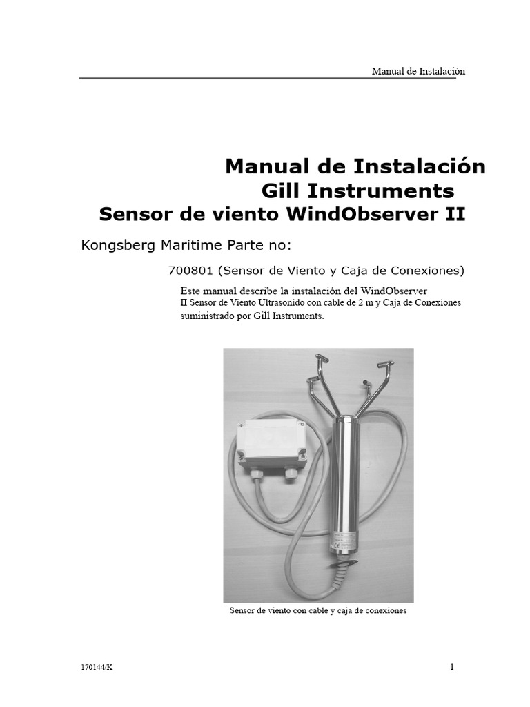 Instalación del Sensor WindObserver II | PDF | Herida