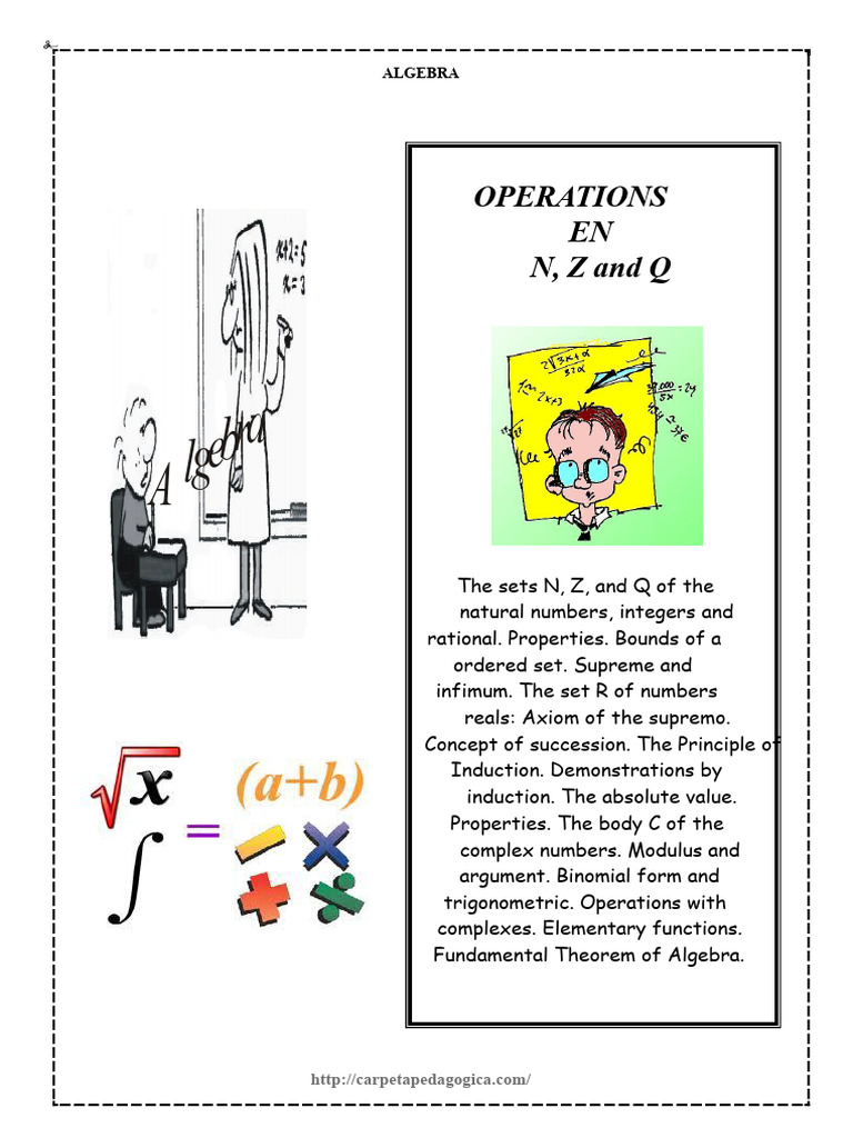Algebra Operations: N, Z, Q, R, C | PDF | Numbers | Complex Number