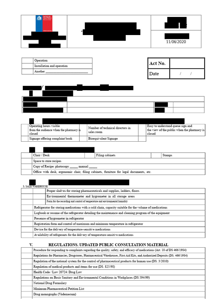 Pharmacy Operation and Compliance Checklist | PDF | Warehouse | Pharmacy