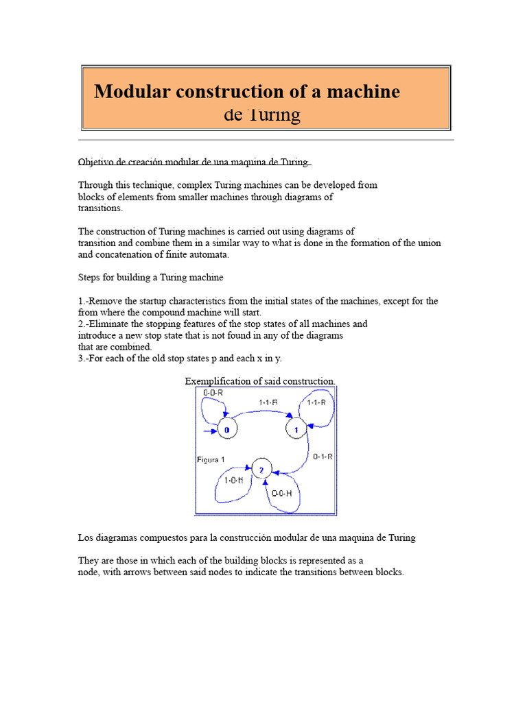 Modular Construction of Turing Machines | PDF | Theoretical Computer ...