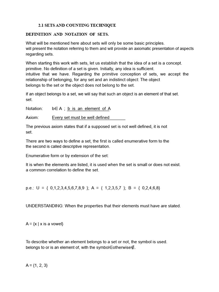 Understanding Sets and Counting Techniques | PDF | Set (Mathematics ...