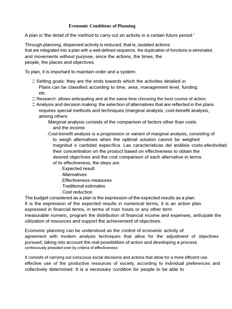 Economic Planning and Its Conditions | PDF | Poverty | Poverty ...