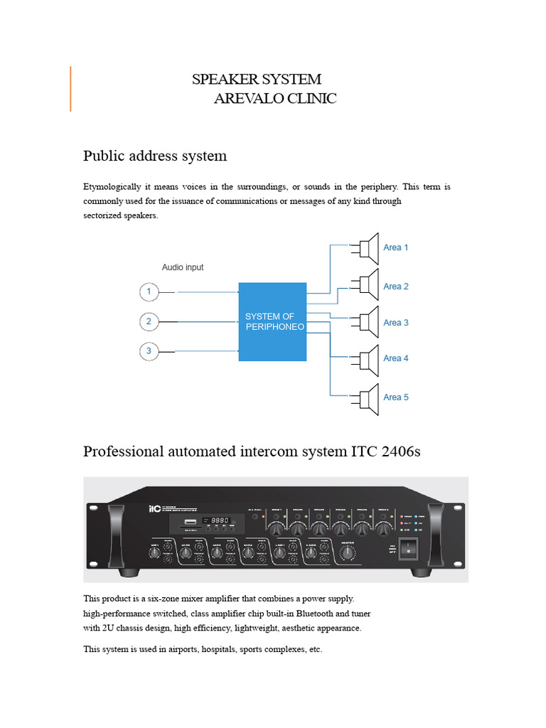 Professional PA System Overview | PDF | Microphone | Telecommunications