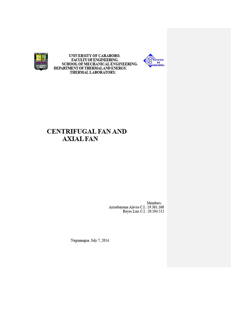Centrifugal and Axial Fan Analysis | PDF | Turbomachinery | Continuum ...